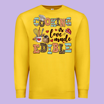Cooking Is Love Made Edible Premium Sweatshirt Designed By Adodesignshop