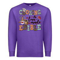 Purple cooking is love made edible Premium Sweatshirt - AdoDesignShop