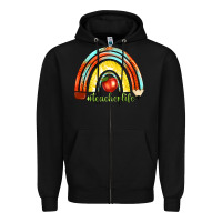 Black teacher life with rainbow Zipper Hoodie - texasbilliewilder