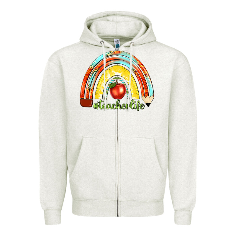 Teacher Life With Rainbow Zipper Hoodie by texasbilliewilder | Teevron