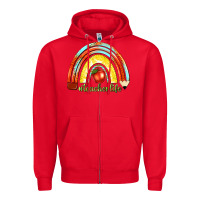 Red teacher life with rainbow Zipper Hoodie - texasbilliewilder