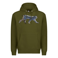 Army Green canada lynx Premium Hoodie - LillyAllenDesigns