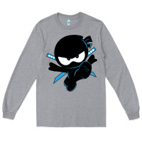 Heather Grey ninja kid Long Sleeve Tee - Unal Design