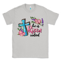 Moon Dust He Is Risen Indeed Cross And Flowers Classic Tee - RanaPortraitStore
