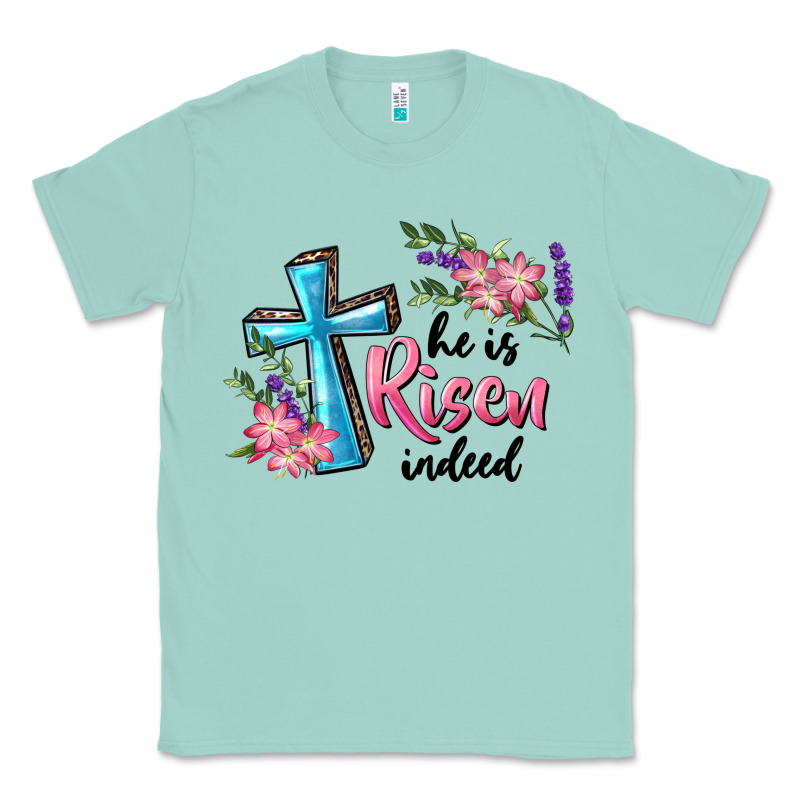 He Is Risen Indeed Cross And Flowers Classic Tee by RanaPortraitStore | Teevron