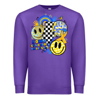 Purple retro down syndrome awareness Premium Sweatshirt - JahusDesignShop