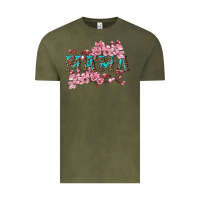 Vintage Olive mama with cherry blossoms Vintage Tee - Artiststas