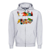 Heather Grey teacher name frame custom Zipper Hoodie - texasbilliewilder