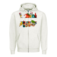 Oatmeal Heather teacher name frame custom Zipper Hoodie - texasbilliewilder