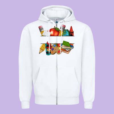Zipper Hoodie teacher name frame custom