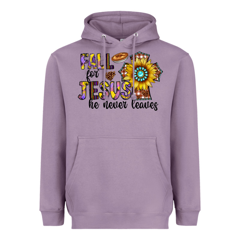 Fall For Jesus He Never Leaves Heavyweight Hoodie by CowhideDigitalArt | Teevron