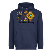 Navy fall for jesus he never leaves Heavyweight Hoodie - CowhideDigitalArt