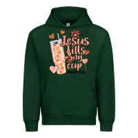 Forest Green valentine jesus fills my cup Urban Hoodie - MaliasSmallBusiness