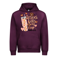 Mauve Wine valentine jesus fills my cup Urban Hoodie - MaliasSmallBusiness