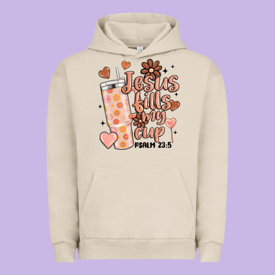 Valentine Jesus Fills My Cup Urban Hoodie Designed By Maliassmallbusiness
