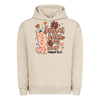 Pigment French Oak valentine jesus fills my cup Urban Hoodie - MaliasSmallBusiness
