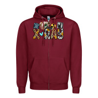Burgundy x ray Zipper Hoodie - Zillion Design Studio