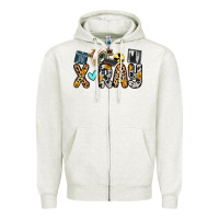 Oatmeal Heather x ray Zipper Hoodie - Zillion Design Studio