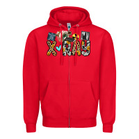 Red x ray Zipper Hoodie - Zillion Design Studio