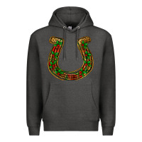 Charcoal Heather Christmas Horseshoe Premium Hoodie - Jasminsmagicworld