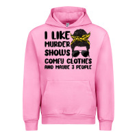 Fuchsia Pink i like murder shows comfy clothes and maybe 3 peop Urban Hoodie - MaliasSmallBusiness