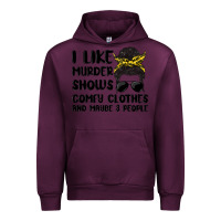 Mauve Wine i like murder shows comfy clothes and maybe 3 peop Urban Hoodie - MaliasSmallBusiness