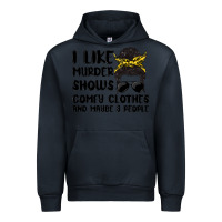 Navy i like murder shows comfy clothes and maybe 3 peop Urban Hoodie - MaliasSmallBusiness