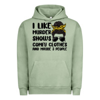 Pigment Oil Green i like murder shows comfy clothes and maybe 3 peop Urban Hoodie - MaliasSmallBusiness