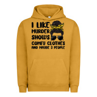 Pigment Peanut Butter i like murder shows comfy clothes and maybe 3 peop Urban Hoodie - MaliasSmallBusiness