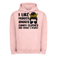 Pigment Salmon i like murder shows comfy clothes and maybe 3 peop Urban Hoodie - MaliasSmallBusiness