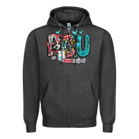 Charcoal Heather pcu Zipper Hoodie - Zillion Design Studio
