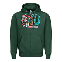 Sports Green pcu Zipper Hoodie - Zillion Design Studio
