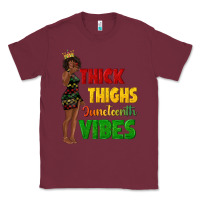 Burgundy thick thighs juneteenth vibes with afro black woma Classic Tee - texasbilliewilder