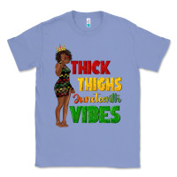 Colony Blue thick thighs juneteenth vibes with afro black woma Classic Tee - texasbilliewilder