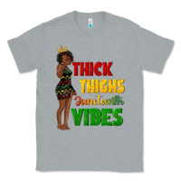 Heather Grey thick thighs juneteenth vibes with afro black woma Classic Tee - texasbilliewilder