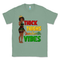 Sage thick thighs juneteenth vibes with afro black woma Classic Tee - texasbilliewilder