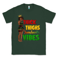 Sports Green thick thighs juneteenth vibes with afro black woma Classic Tee - texasbilliewilder