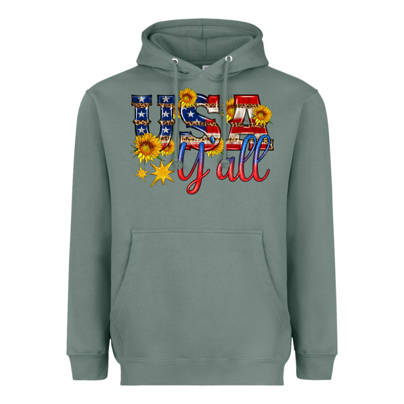 Usa Y All Heavyweight Hoodie by HRA Design Shop | Teevron