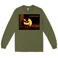 Army Green Halloween Is Coming Long Sleeve Tee - Unal Design