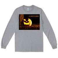 Heather Grey Halloween Is Coming Long Sleeve Tee - Unal Design