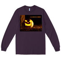 Plum Halloween Is Coming Long Sleeve Tee - Unal Design