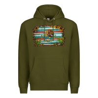 Army Green cactus turquoise serape leopard mexican flag Premium Hoodie - Jasminsmagicworld