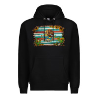 Black cactus turquoise serape leopard mexican flag Premium Hoodie - Jasminsmagicworld