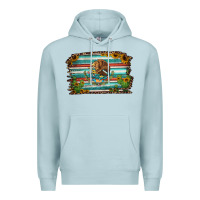 Blue Mist cactus turquoise serape leopard mexican flag Premium Hoodie - Jasminsmagicworld