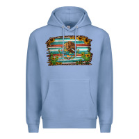 Colony Blue cactus turquoise serape leopard mexican flag Premium Hoodie - Jasminsmagicworld