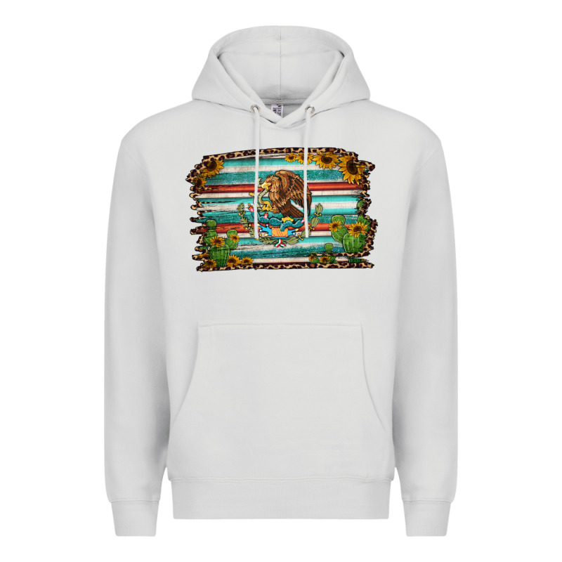 Cactus Turquoise Serape Leopard Mexican Flag Premium Hoodie by Jasminsmagicworld | Teevron