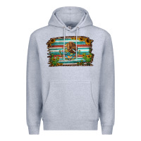Heather Grey cactus turquoise serape leopard mexican flag Premium Hoodie - Jasminsmagicworld