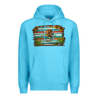 Ocean Blue cactus turquoise serape leopard mexican flag Premium Hoodie - Jasminsmagicworld