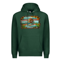 Sports Green cactus turquoise serape leopard mexican flag Premium Hoodie - Jasminsmagicworld