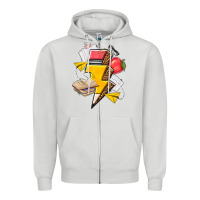 Dove Grey teacher lightning bolt Zipper Hoodie - texasbilliewilder